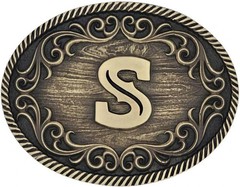 Montana Silversmiths Filigree Initial Attitude Belt Buckle