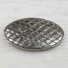 Vintage Style Metal Geometric Print Oval Belt Buckle