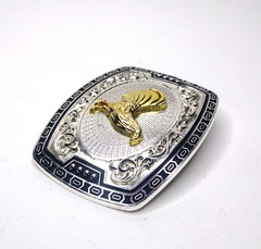 Rooster Western Cowboy Belt Buckle Hebilla Vaquero Rodeo Gallo Del Cielo, Silver