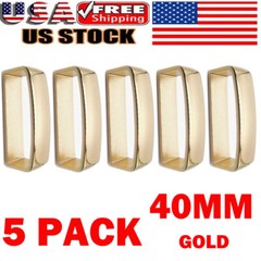 5Pack Gold 40mm/1.57in Solid Brass Belt Loop Belt Buckle Keeper Metal Loop Ring