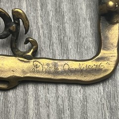 Vintage Dick Peck Belt Buckle Mens Brass Hammered Monogram JDM Signed 1976 70s