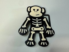 3D Skeleton Cartoon Style Cutout White Black Colored Fashion NOS Belt Buckle
