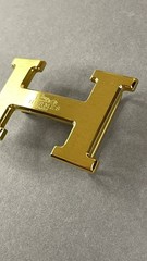 Gold H Shape Belt Buckle Brushed Gold Metal Hardware Statement Buckle