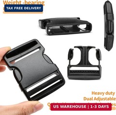 BEYOURD 2&Prime; Heavy-Duty Buckle & Straps Set: 6-Pack Side Release Plastic Buckles,
