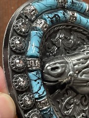 Belt Buckle Texas Horse Rhinestones 4 x 3&Prime; 1.5&Prime; Belt Metal Light