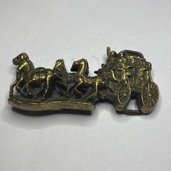 Men’s Belt Buckle – 1979 Baron Solid Brass Stagecoach ZZ
