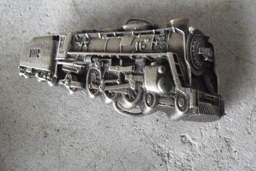 Vintage Brass Bergamot 1002 Locomotive Belt Buckle 4&Prime; Wide