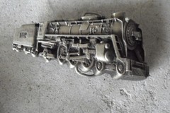Vintage Brass Bergamot 1002 Locomotive Belt Buckle 4&Prime; Wide