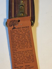 Wooden Belt Buckle Handmade In USA By The Button Tree. Vintage.