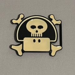 Skull Crossbones Belt Buckle Black Cream Enamel Metal Pirate Western Novelty