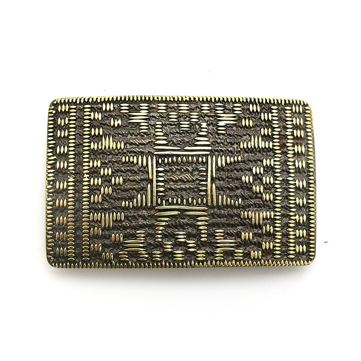 Brass belt buckle Plakhta, Ukrainian traditional ornament embroidery gift buckle
