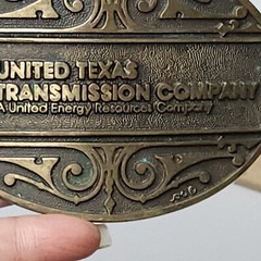 VINTAGE United Texas Transmission Company Belt Buckle – Solid Brass