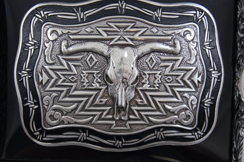 Crumrine Western LONGHORN bull Skull Belt Buckle 38026