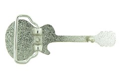 Music Guitar Red Enamel Metal Belt Buckle