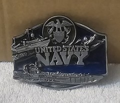 UNITED STATES NAVY MILITARY SHIP WESTERN BELT BUCKLE