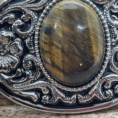 Tiger Eye Stone Silver Western Southwest men women unisex Belt Buckle VALENTINES