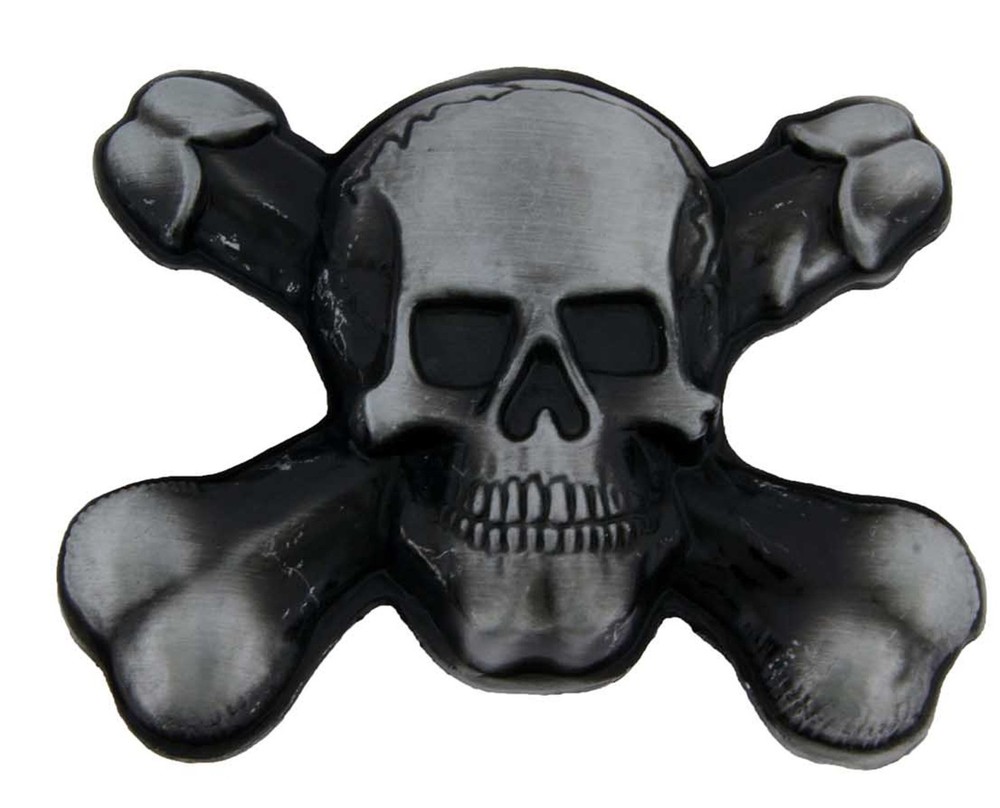 Skull Belt Buckle Pirate Cross Bones Antiqued Halloween Costume Men Women New