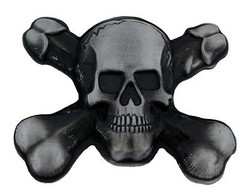 Skull Belt Buckle Pirate Cross Bones Antiqued Halloween Costume Men Women New