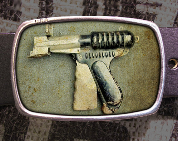 Raygun Vintage Inspired Art Gift Geekery Sci-fi Belt Buckle