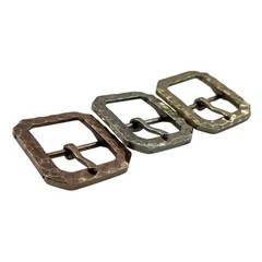 Vintage Hammered Copper Belt Buckle 38mm with Brass and Copper for Leather Strap