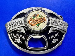 Official Tailgater Baltimore Orioles MLB Siskiyou Belt Buckle & Bottle Opener