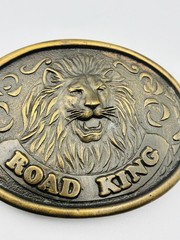 Brass Road King Lion Head 76 Drivers Club Member Belt Buckle