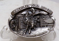 1981 Cherokee Iowa Rodeo Limited Ed #172 Belt Buckle Cowboy 125Th Anniversary ED