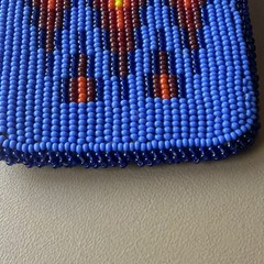 Vintage Hand Made Native American Tribal Leather Back Seed Bead Belt Buckle