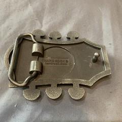 Hard Rock Cafe Guitar Head Silver Metal Belt Buckle Music