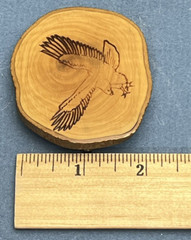 Eagle Landing Belt Buckle Wood Burning Design Patriotic American READ