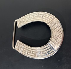 STAINLESS STEEL HORSE SHOE WESTERN BELT BUCKLE, HEBILLA CHARRA HERRADURA VAQUERA
