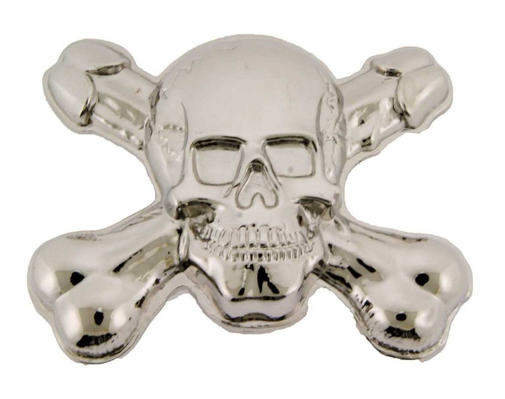 Skull Crossbones Belt Buckle Silver Metal Gothic Tattoo Halloween Costume Tribal