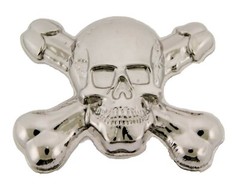Skull Crossbones Belt Buckle Silver Metal Gothic Tattoo Halloween Costume Tribal
