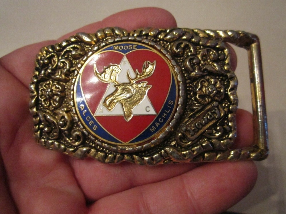 VINTAGE MOOSE LODGE ALCES MACHLIS BELT BUCKLE – GW7