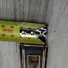 Balenciaga Black Gold Tone Belt Buckle Rectangle BB Logo Vintage Style Accessory