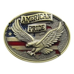 Antique Bronze Plated Western Wildlife Cowboy Cowgirl Oval Belt Buckle