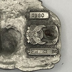 United States Marines Belt Buckle Pewter Enamel Great American Buckle Co 1990s