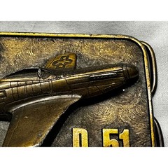 Vintage 1981 The Buckle Connection P-51 Mustang Airplane Belt Buckle Brass Tone
