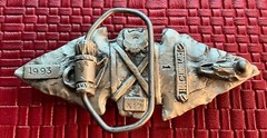 1993 New Vintage GAP Tomahawk Battle Ax Arrowhead Mens Indian Belt Buckle