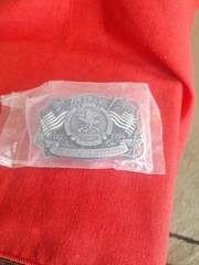 1871-1996 NRA 125 Years Belt Buckle National Rifle Association Flag Eagle NOS