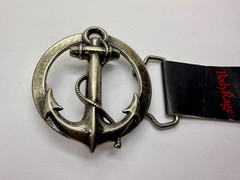 Round Openwork Anchor with Wrapped Rope Nautical Theme Body Rage Belt Buckle