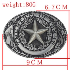 Five pointed star belt buckle Western cowboy motorcycle riding belt buckle