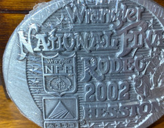 Hesston Wrangler 2002 Silver Tone NFR National Finals Rodeo Oval Belt Buckle VTG