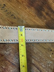 Handmade Patriotic Western Belt 30-Eagles-Brn/White-Blue-Stitches-Buckle-Leather