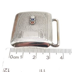 Hickok 925 Sterling Silver Antique Art Deco Enamel FLT Monogram Belt Buckle