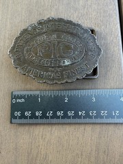 Vintage Brass Belt Buckle American Police PIG Patience Integrity Guts Law Order