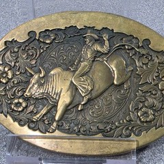 Award Design Medals Belt Buckle Brass Excellent Bull Rider Western