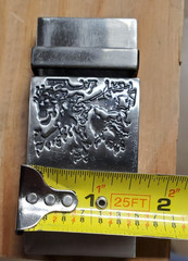 Ben Sherman Silver Lion Black Belt Y2k Buckle 1.5&Prime; Wide