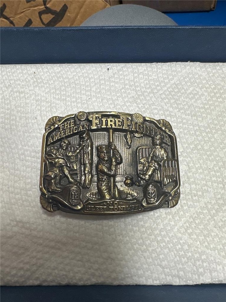 Vintage The American Firefighter Belt Buckle