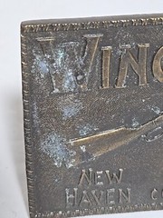 Winchester Repeating Arms New Haven Conn. Rifle Guns Vintage Brass Belt Buckle